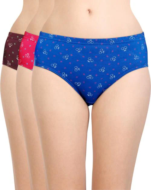 Bodycare women's combed cotton assorted Hipster Panty Pack of 3 ( E3700 )