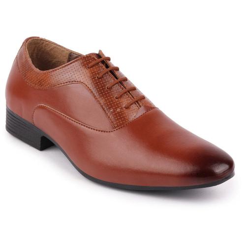 FAUSTO Men Tan Formal Lace-Up Oxford Shoes