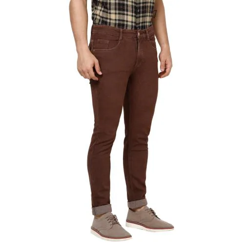 Urbano Fashion Men's Brown Slim Fit Denim Jeans Stretchable