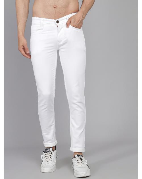 Buy PODGE Men's Slim Fit White Jeans Online at Best Prices in India