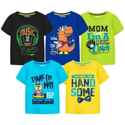 Trampoline Boys Pack of 5 Printed Cotton T-shirts