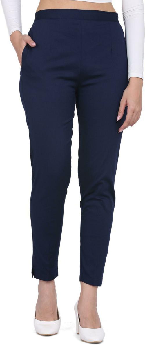 Ramp Bottoms Women Blue Solid Cotton Lycra Blend (XXXL)