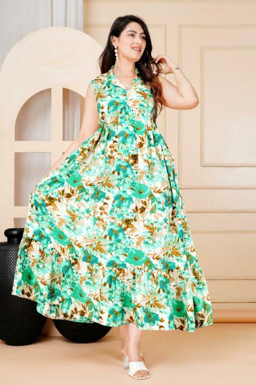 MintMarie women's printed Flared Alia Cut Dresses (3XL)