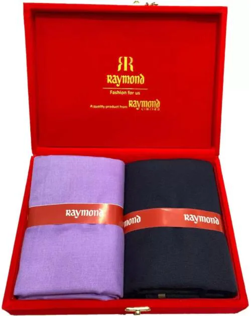 Raymond Polycotton Purple Shirt & Trouser Fabric in Velvet Box Packing (Shirt-2.50 m, Pant-1.30 m)