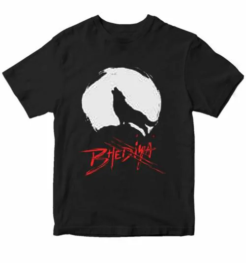 The Print Platter Unisex Cotton Round Neck T-shirt - BHEDIYA (Black, X-Large)