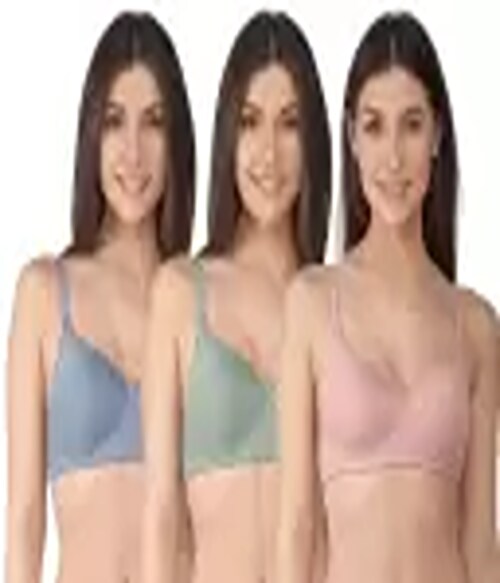 BoLeeM Pack Of 3 Women Full Coverage Light Padded Bra-46-Size-40-Colour-Multicolor