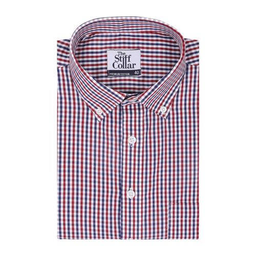 The Stiff Collar Men Blue And Red Shirts - 44