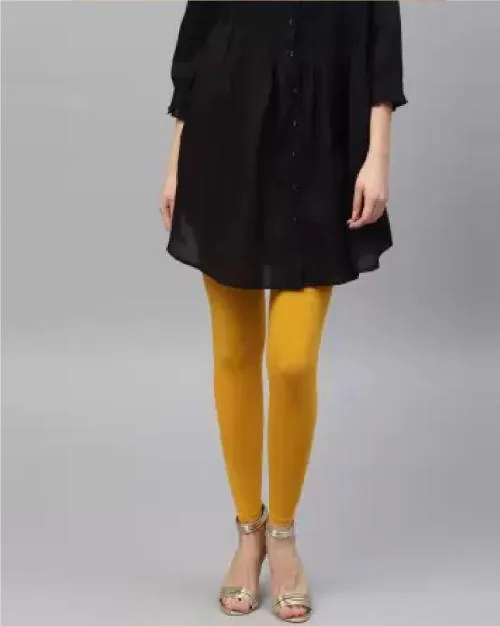 KAFF Ankle Length Lycra Legging-Mustard-L
