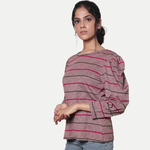 Buy Rad Prix Women Red Stripe Full Sleeve Top Online at Best Prices in ...