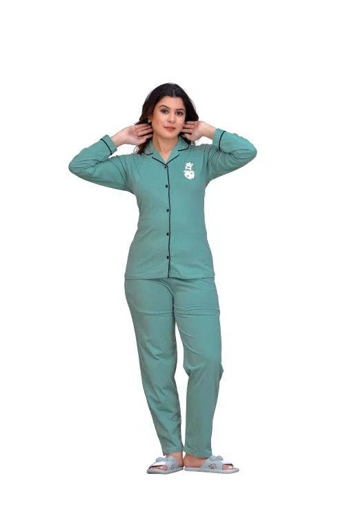 Cadila Women Cotton Full Sleeve Top And Pyjama Set | Nightwear Set