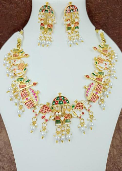 Buy PAMADHYA Zinc Goldplated Multicolor Jewellery Set (Pack of 1
