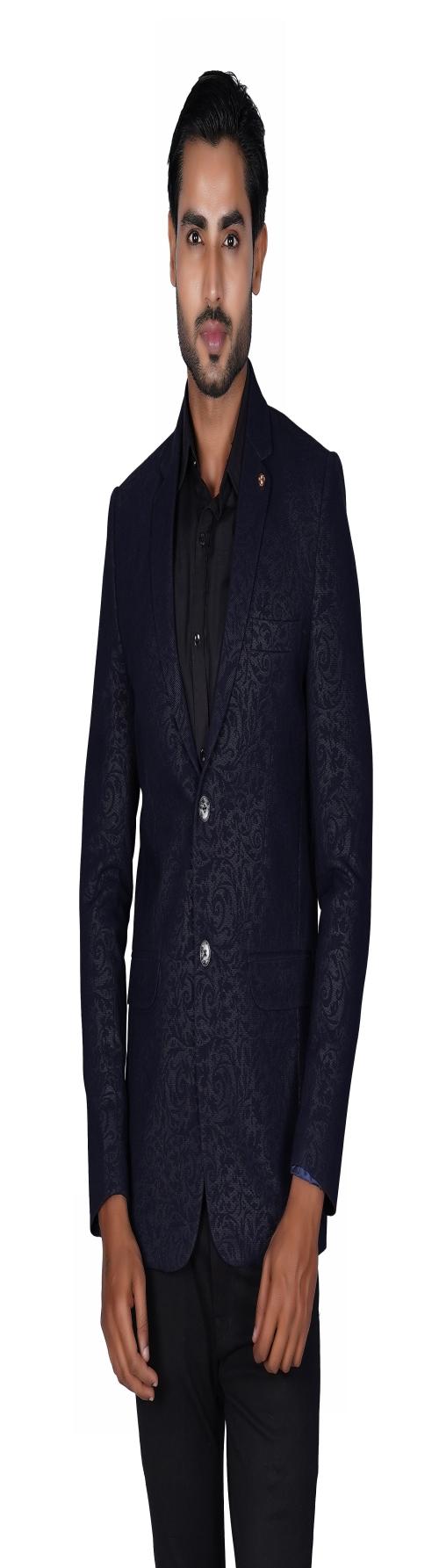 ROBILLA Men's Long Sleeve Casual Blazer, Regular fit _ Solid Polyester_(Blue,Size-42)