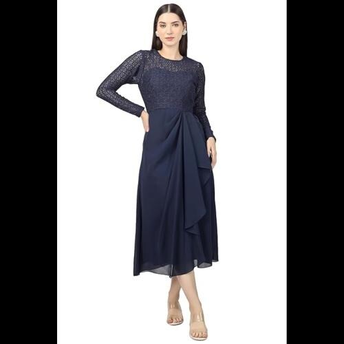 WOWNOON Blue Drape Dress