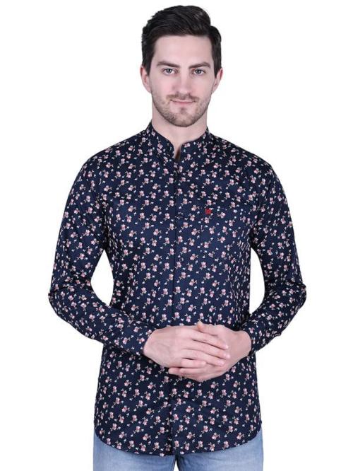 Malawear Men's Cotton Regular Fit Full Sleeves Ban Collar Shirt For Men For Home/Office/Party/Festival(Pack Of 1,Summer Collection)