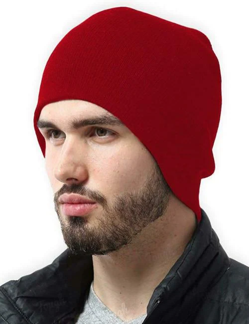 Buy THE BLAZZE Men Red Beanie Cap, Free size Online at Best Prices in