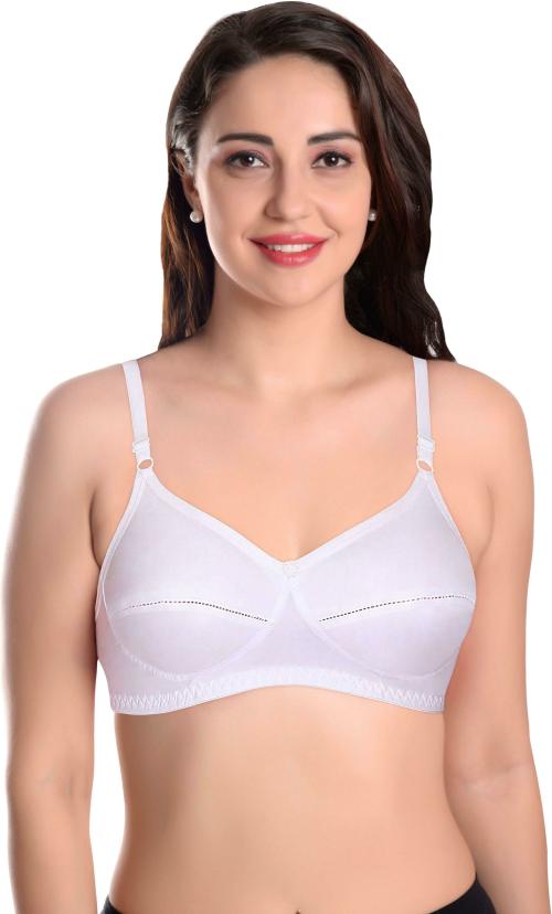 Featherline Women White Solid Pure Cotton Non-Padded Bra (42B)