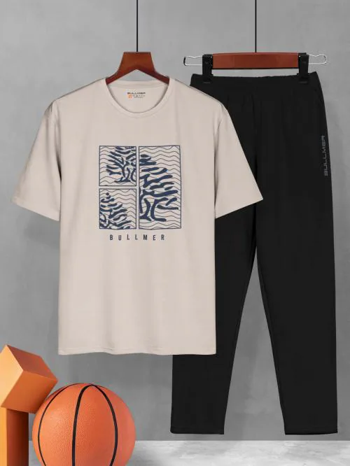 BULLMER Trendy Clothing Set with Oversized T-Shirt & Pants Co-ords for Men.