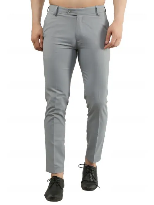 Men's Ice-grey Colour Formal Trouser