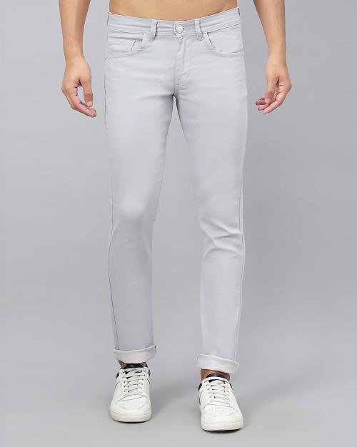 True Colors Of india Mens Beige Slim Fit Jeans