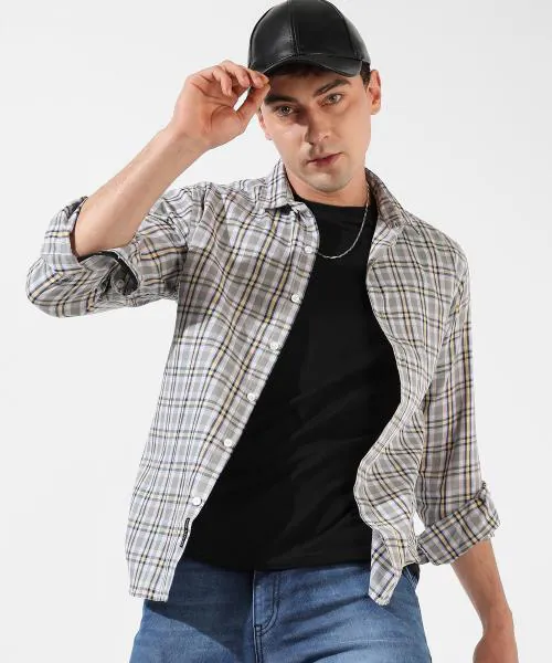 Campus Sutra Men's Multicolour Checkered Regular Fit Casual Shirt