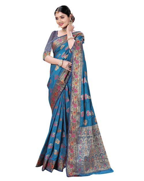 Pisara Green Banarasi Silk Woven zari work Saree