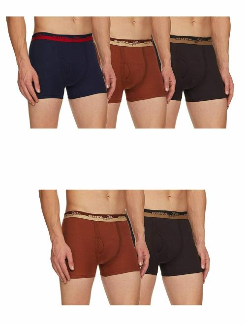 Rupa Jon Men Multicolor Solid Cotton Pack of 5 Trunks