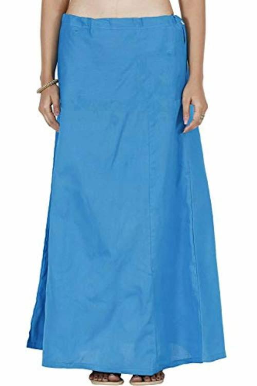 Garmend Women Blue Cotton Petticoat