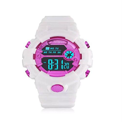 Crispy Digital Multicolor Dial White Strap Watch For Boys