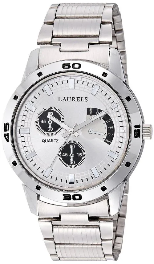 Laurels Analog Large Dial Day N Date Fnction Men's Watch