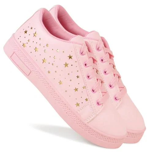 URBANBOX UK 4 Pink Sneaker sports casual College going Shoes for Women/Girls