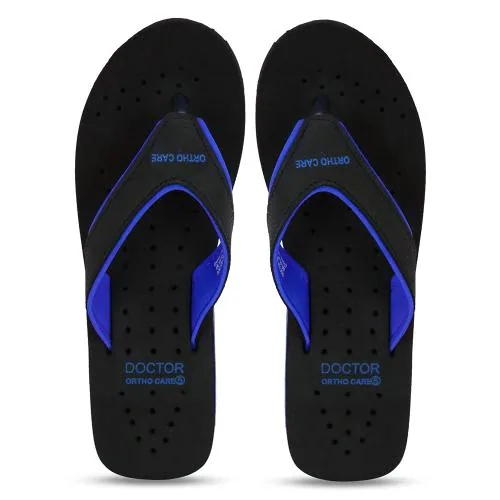 DOCTOR EXTRA SOFT Women's Blue House Slipper for Women's Ortho Care Dr Orthopaedic Super Comfort Fit Flat Cushion Chappal Flip Flop for Ladies and Girls OR D-18