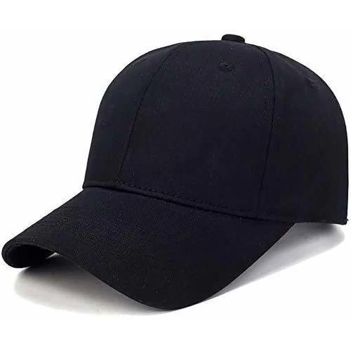 ALAMOS Black Solid Plain Cotton Cap