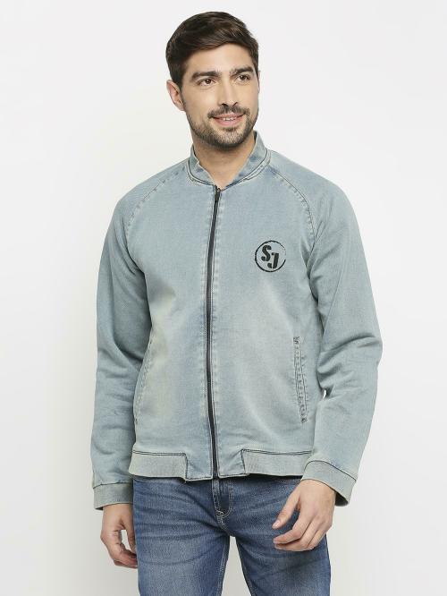 Spykar Men Mid Blue Slim Fit Denim Jacket