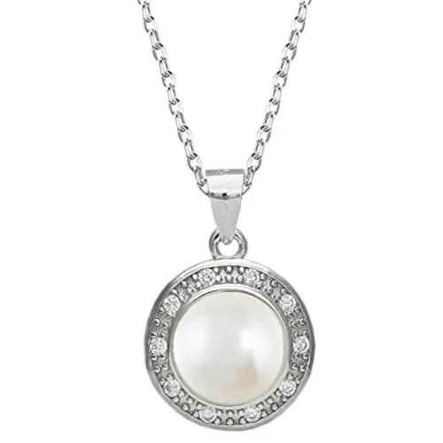 Giva Sterling Silver Classic Freshwater Pearl Necklace For Women