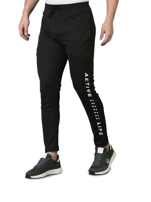 Buy Swanky Lycra Track Pants Gym Sports Fitness Wear Black Size L