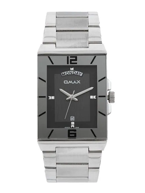 Buy OMAX Analog Silver Watch Black Dial With Silver Strap for Men
