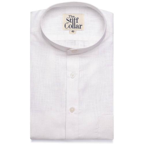 The Stiff Collar Men White 100 percent cotton Shirts - 40