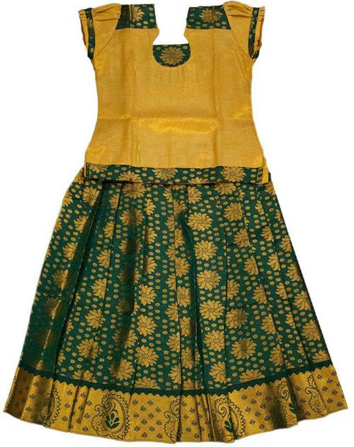 BABY LAKSHMI Girl Gold Woven Design Art Silk Lehenga Choli (13-14Y)