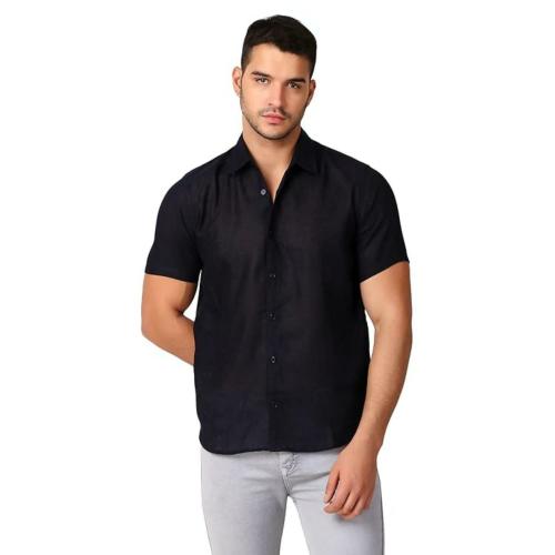 Patrinus Men's Linen Regular Fit Regular Collar Half Sleeve Shirt