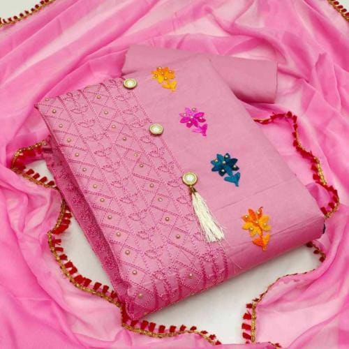 AARONYA Women's Pure Cotton Batik Jodhpuri Printed Unstitched Salwar Suit Dress Material With Cotton Print Dupatta