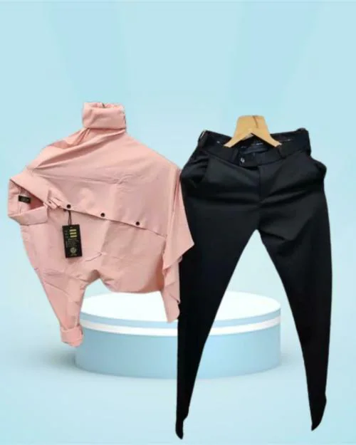 KALANABH shirt mens shirts denim shirt formal shirt black pant boys brown shirt boys fashion boys formal outfit (PACK OF 1 PAIR SIZE- S)