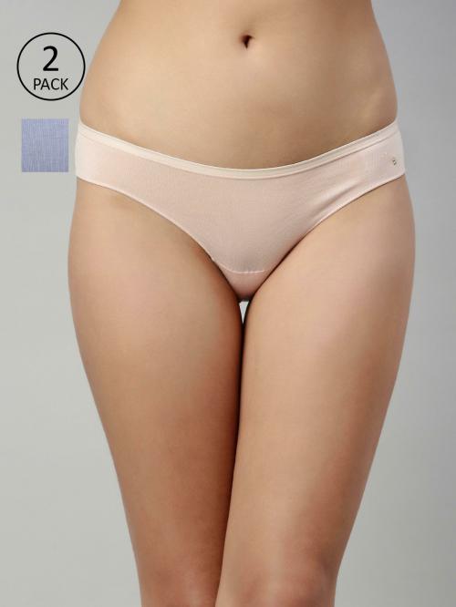 Enamor Womens MH01- Mid Waist Antimicrobial & Stain Release Finish Hipster Panty