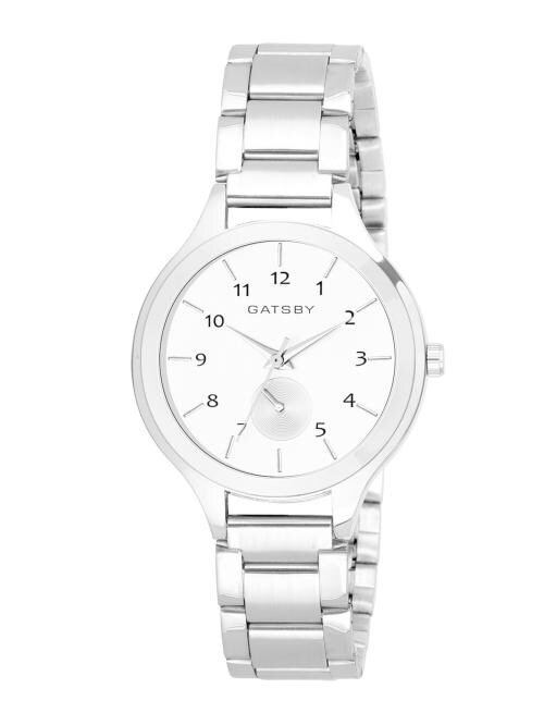 Gatsby Analog White Dial With Silver Strap Watch For Women GTL151