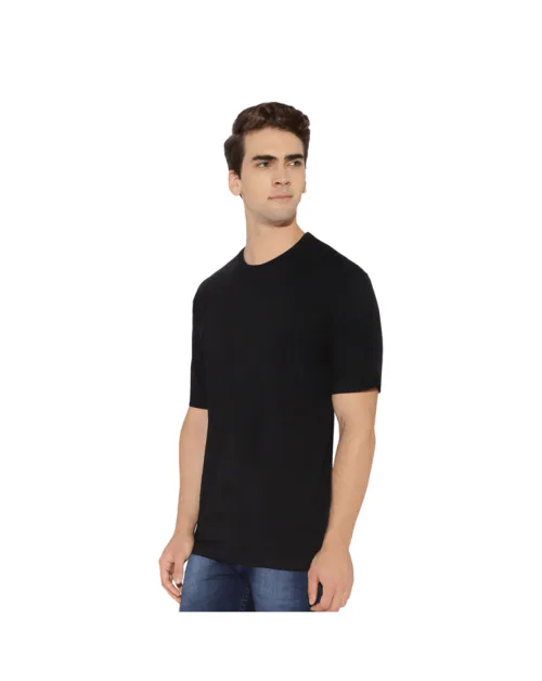 Buy Memup Men Solid Round Neck Black TShirt Online at Best Prices in
