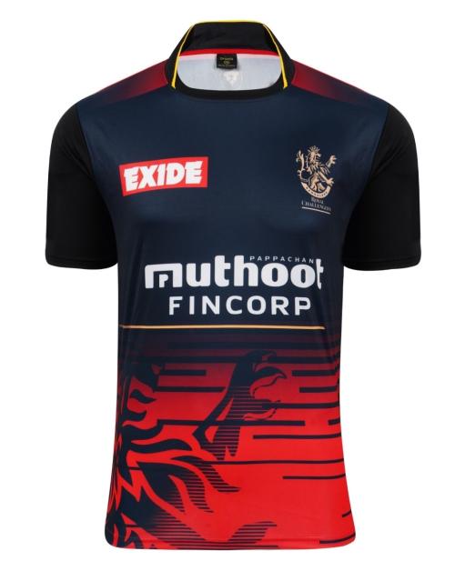 WONDERSHOT+ Logo Muthoot Finance Jersey /T-shirt for Mens & Kids, Navy Blue and Red
