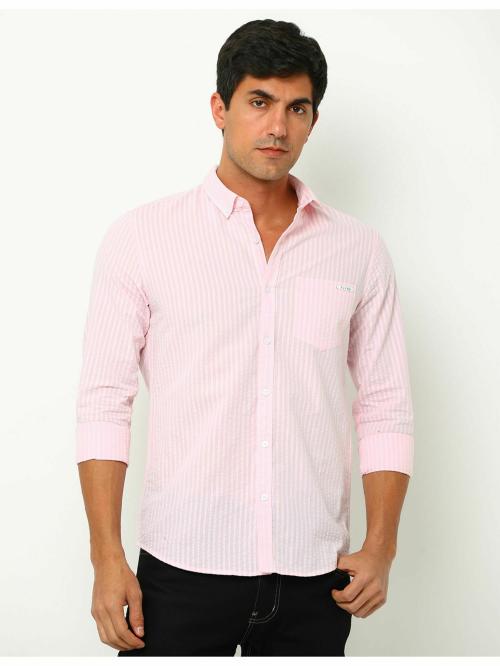 FLY69 Slim Fit Casual Shirts Premium Collections Pink Colour XL Size