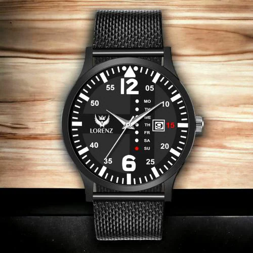 Lorenz Black Date Dial Watch for Men|Watch for Boys - MK-2073W