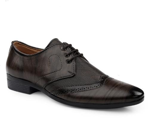 JETFIGHTER Men's Casual Formla Shoes Lace Up For Men (Black)