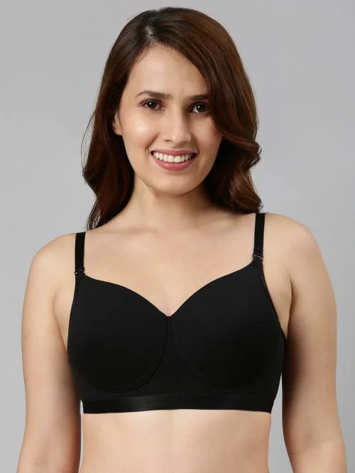 Enamor A165 Antimicrobial Ultimate Coverage Fab-Cool Cotton T-shirt Bra for Women- High Coverage, Padded and Wirefree