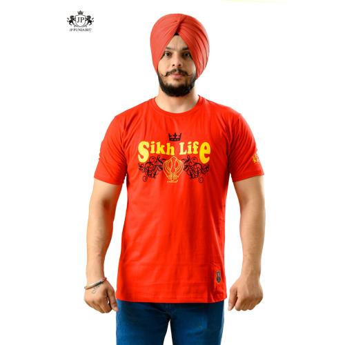 JP PUNJABI Comfort and Style Classic T-Shirt for Men's and Boys M (Orange, Pack of 1)